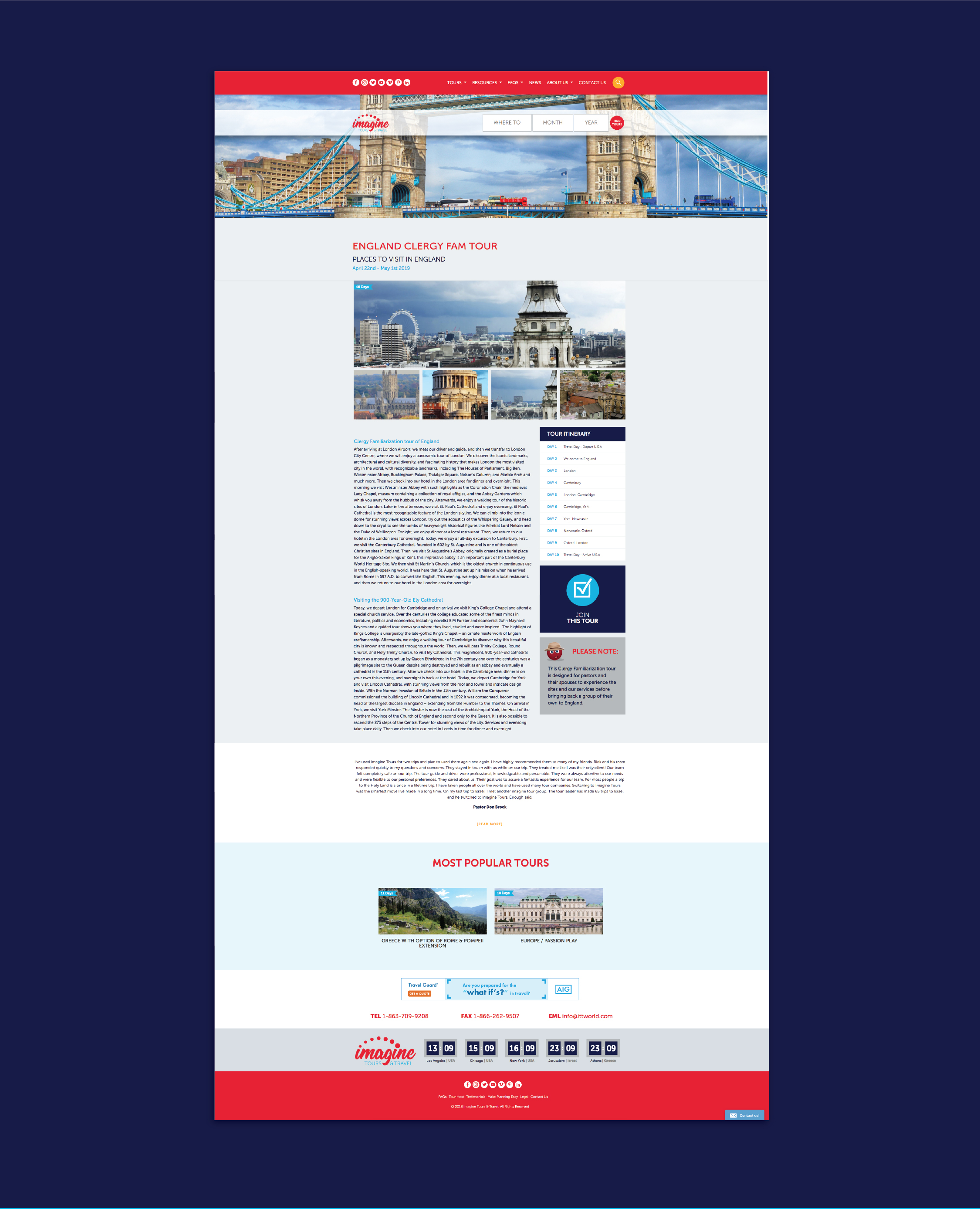 lakeland, christian travel, responsive website design