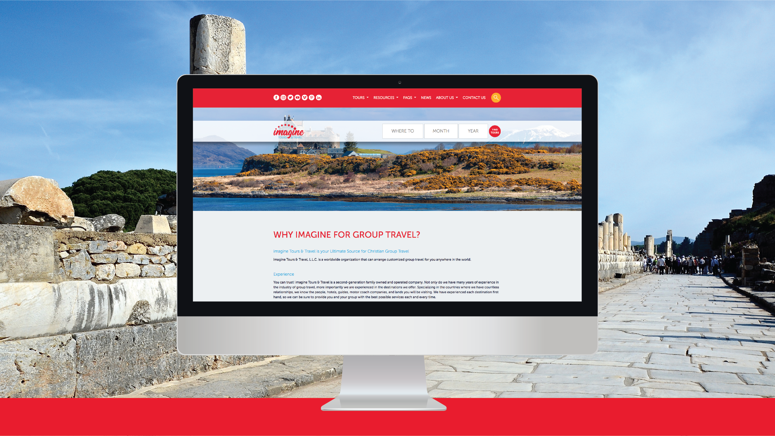 lakeland, christian travel, responsive website design, mobile