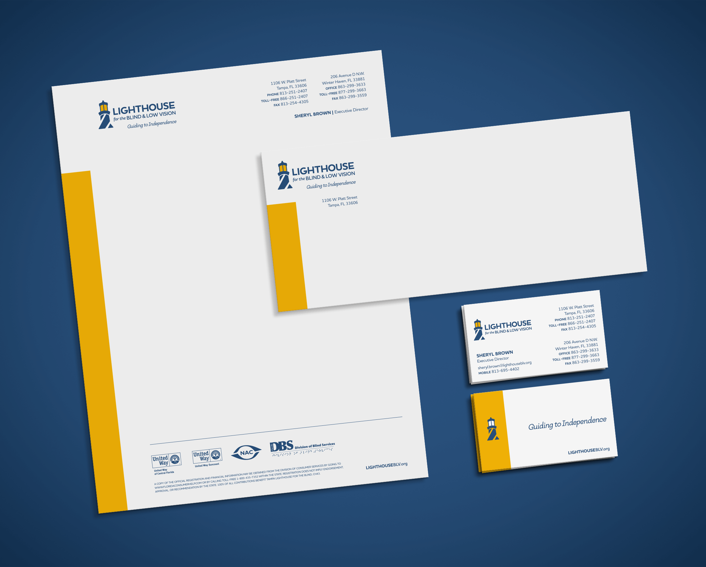 Lighthouse for the Blind & Low Vision Stationery Design