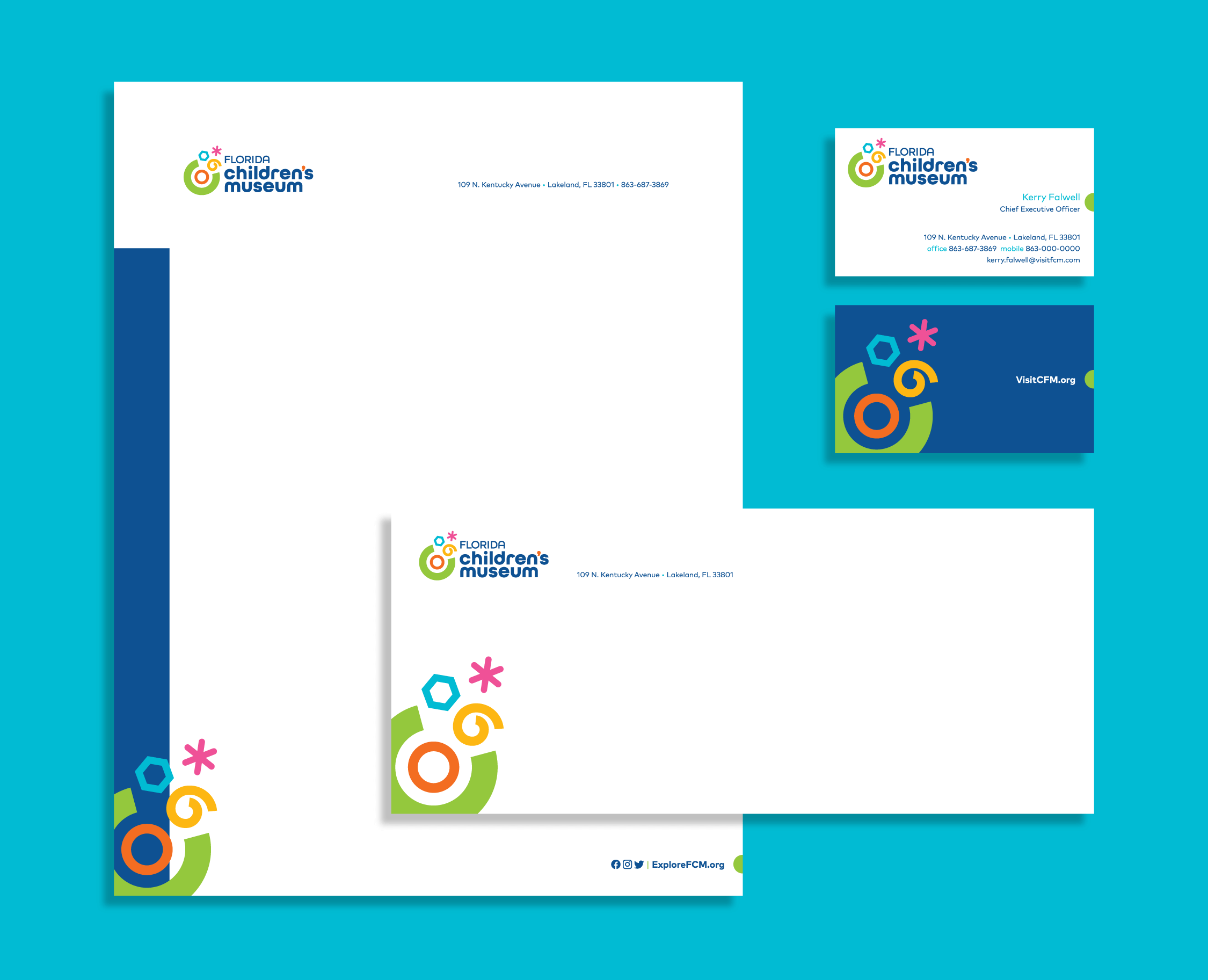 Florida Children's Museum Stationery - Business Card Letterhead and Envelope